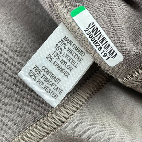 St John Jacket Women XL Grey Full Zip Active Long Sleeve Yellow Tag Gold Zipper - Picture 13 of 14